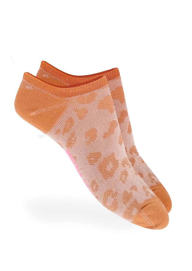 Medias invisibles savage animal print arena camel vista principal - Marcela Koury