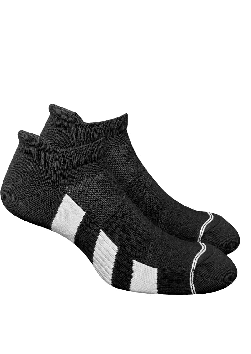 Franjas en contraste soquetes deportivos hombre MK Sport negro detalle lateral - Marcela Koury