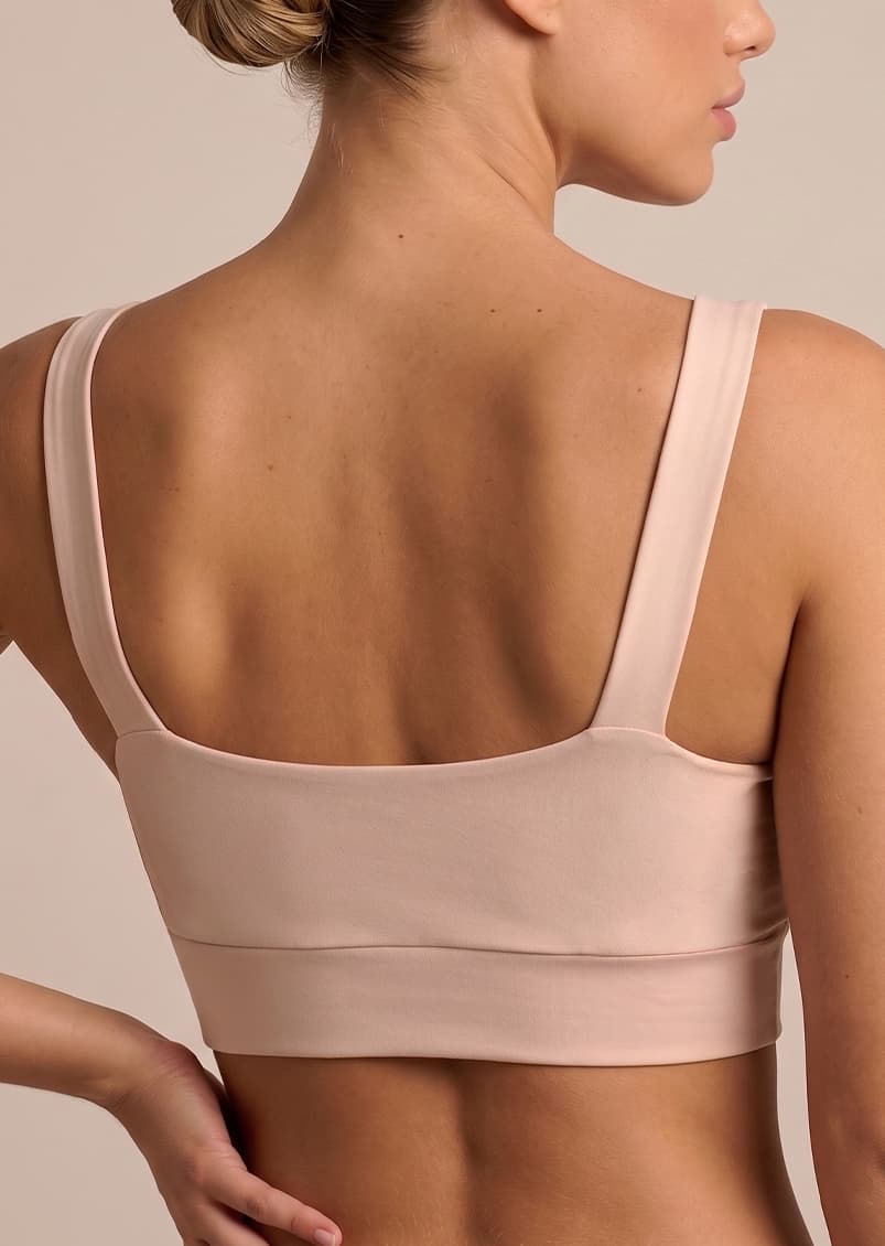 Top ropa interior negro cintura cruzada microfibra sin taza - Marcela Koury