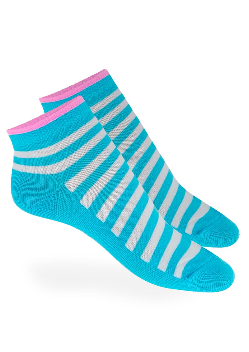 Soquetes lila Power Stripes algodón suave primer plano textura - Marcela Koury