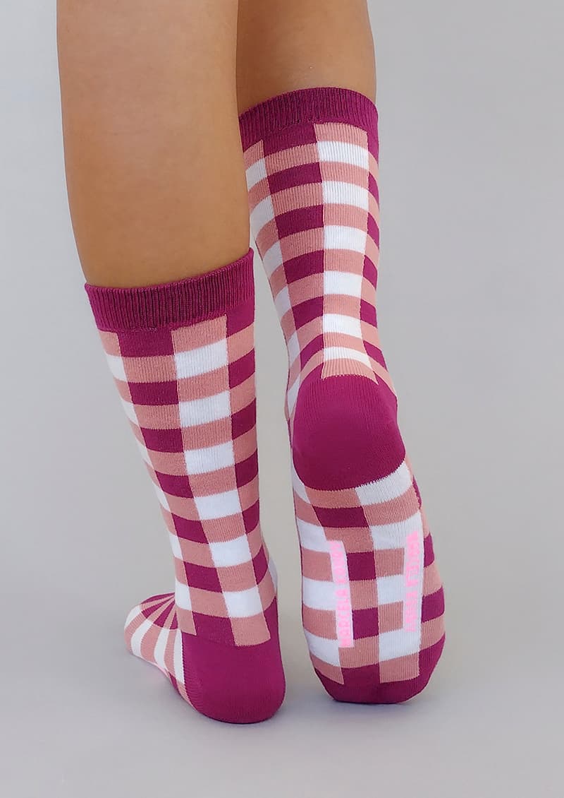 Medias vichy 1/2 caña look retro completo con zapatillas estilo vintage - Marcela Koury