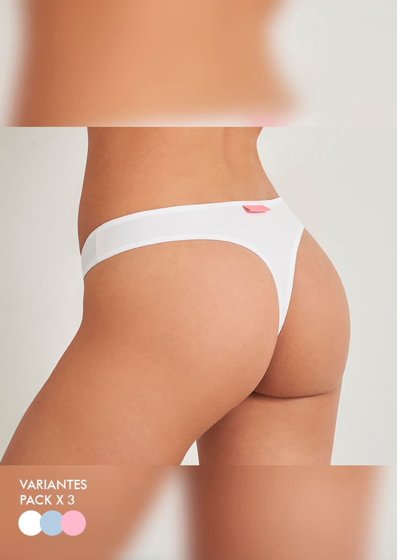 Pack colaless everyday combos Blanco Negro Nougat y Blanco Rosa Celeste - Marcela Koury