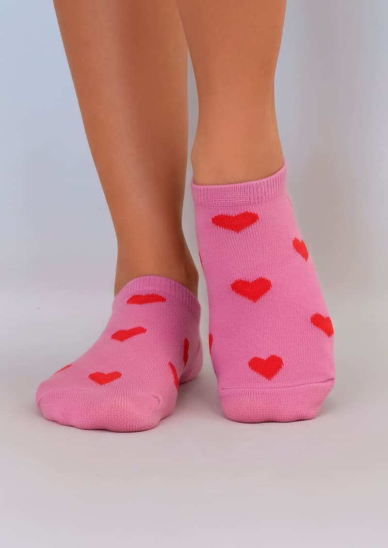 Medias invisibles Lovely de algodón con corazones 6 colores vista frontal - Marcela Koury